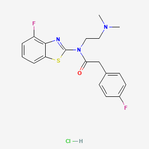 molecular formula C19H20ClF2N3OS B2585072 N-(2-(dimethylamino)ethyl)-N-(4-fluorobenzo[d]thiazol-2-yl)-2-(4-fluorophenyl)acetamide hydrochloride CAS No. 1215628-40-2