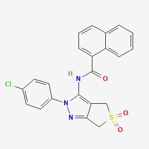 molecular formula C22H16ClN3O3S B2585092 N-[2-(4-chlorophenyl)-5,5-dioxo-2H,4H,6H-5lambda6-thieno[3,4-c]pyrazol-3-yl]naphthalene-1-carboxamide CAS No. 681266-70-6