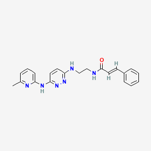 molecular formula C21H22N6O B2585100 N-(2-((6-((6-methylpyridin-2-yl)amino)pyridazin-3-yl)amino)ethyl)cinnamamide CAS No. 1021221-98-6