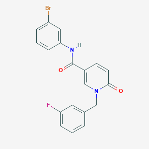 molecular formula C19H14BrFN2O2 B2585120 N-(3-bromophenyl)-1-[(3-fluorophenyl)methyl]-6-oxo-1,6-dihydropyridine-3-carboxamide CAS No. 1004256-66-9