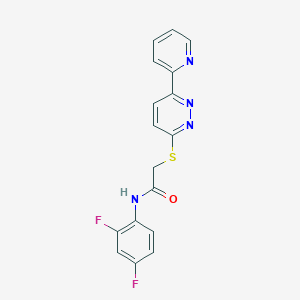 molecular formula C17H12F2N4OS B2585146 N-(2,4-DIFLUOROPHENYL)-2-{[6-(PYRIDIN-2-YL)PYRIDAZIN-3-YL]SULFANYL}ACETAMIDE CAS No. 887225-66-3