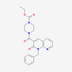 Ethyl 4-(1-benzyl-2-oxo-1,2-dihydro-1,8-naphthyridine-3-carbonyl)piperazine-1-carboxylate
