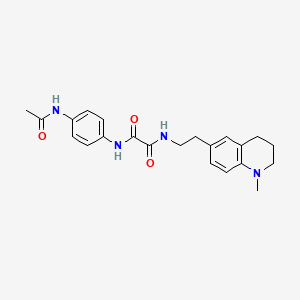 molecular formula C22H26N4O3 B2585204 N'-(4-acetamidophenyl)-N-[2-(1-methyl-1,2,3,4-tetrahydroquinolin-6-yl)ethyl]ethanediamide CAS No. 946281-63-6