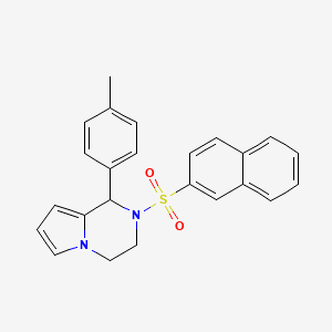 molecular formula C24H22N2O2S B2585214 1-(4-methylphenyl)-2-(naphthalene-2-sulfonyl)-1H,2H,3H,4H-pyrrolo[1,2-a]pyrazine CAS No. 899740-02-4