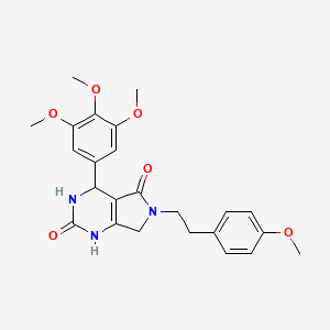 molecular formula C24H27N3O6 B2585215 6-(4-methoxyphenethyl)-4-(3,4,5-trimethoxyphenyl)-3,4,6,7-tetrahydro-1H-pyrrolo[3,4-d]pyrimidine-2,5-dione CAS No. 1170411-25-2