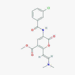 molecular formula C18H17ClN2O5 B2585220 methyl 3-(3-chlorobenzamido)-6-[(E)-2-(dimethylamino)ethenyl]-2-oxo-2H-pyran-5-carboxylate CAS No. 341966-05-0