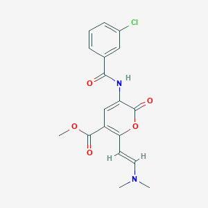 methyl 3-[(3-chlorobenzoyl)amino]-6-[(E)-2-(dimethylamino)ethenyl]-2-oxo-2H-pyran-5-carboxylate