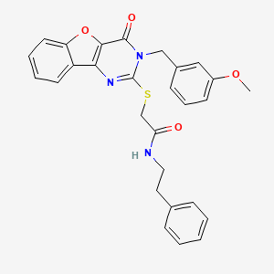 2-{[3-(3-methoxybenzyl)-4-oxo-3,4-dihydro[1]benzofuro[3,2-d]pyrimidin-2-yl]sulfanyl}-N-(2-phenylethyl)acetamide