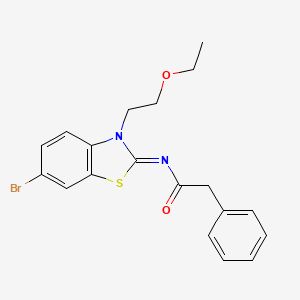 (Z)-N-(6-bromo-3-(2-ethoxyethyl)benzo[d]thiazol-2(3H)-ylidene)-2-phenylacetamide