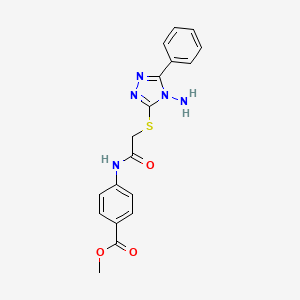 Methyl 4-[[2-[(4-amino-5-phenyl-1,2,4-triazol-3-yl)sulfanyl]acetyl]amino]benzoate