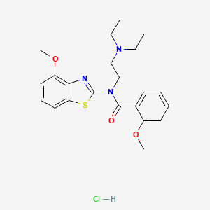 molecular formula C22H28ClN3O3S B2585236 N-(2-(diethylamino)ethyl)-2-methoxy-N-(4-methoxybenzo[d]thiazol-2-yl)benzamide hydrochloride CAS No. 1217001-57-4