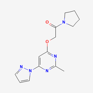 2-((2-methyl-6-(1H-pyrazol-1-yl)pyrimidin-4-yl)oxy)-1-(pyrrolidin-1-yl)ethanone