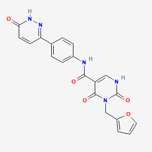 3-(furan-2-ylmethyl)-N-(4-(6-hydroxypyridazin-3-yl)phenyl)-2,4-dioxo-1,2,3,4-tetrahydropyrimidine-5-carboxamide