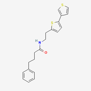 molecular formula C20H21NOS2 B2585252 N-(2-([2,3'-bithiophen]-5-yl)ethyl)-4-phenylbutanamide CAS No. 2034253-79-5