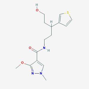 molecular formula C15H21N3O3S B2585260 N-(5-hydroxy-3-(thiophen-3-yl)pentyl)-3-methoxy-1-methyl-1H-pyrazole-4-carboxamide CAS No. 2034481-89-3
