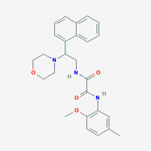 molecular formula C26H29N3O4 B2585261 N-(2-methoxy-5-methylphenyl)-N'-[2-(morpholin-4-yl)-2-(naphthalen-1-yl)ethyl]ethanediamide CAS No. 941872-21-5