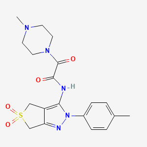 molecular formula C19H23N5O4S B2585262 N-(5,5-dioxido-2-(p-tolyl)-4,6-dihydro-2H-thieno[3,4-c]pyrazol-3-yl)-2-(4-methylpiperazin-1-yl)-2-oxoacetamide CAS No. 923107-30-6