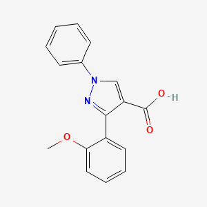 molecular formula C17H14N2O3 B2585284 3-(2-methoxyphenyl)-1-phenyl-1H-pyrazole-4-carboxylic acid CAS No. 956625-04-0