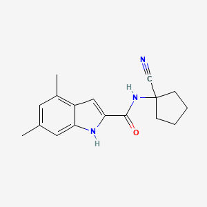 molecular formula C17H19N3O B2585305 N-(1-Cyanocyclopentyl)-4,6-dimethyl-1H-indole-2-carboxamide CAS No. 2134300-54-0