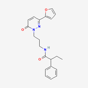molecular formula C21H23N3O3 B2585315 N-(3-(3-(furan-2-yl)-6-oxopyridazin-1(6H)-yl)propyl)-2-phenylbutanamide CAS No. 1021225-44-4
