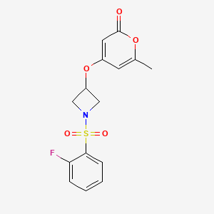 4-((1-((2-fluorophenyl)sulfonyl)azetidin-3-yl)oxy)-6-methyl-2H-pyran-2-one