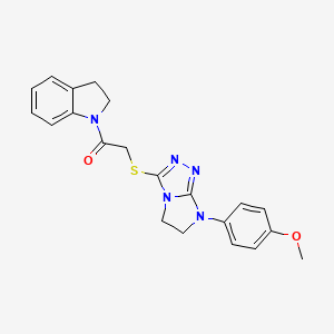 1-(indolin-1-yl)-2-((7-(4-methoxyphenyl)-6,7-dihydro-5H-imidazo[2,1-c][1,2,4]triazol-3-yl)thio)ethanone