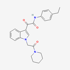 N-(4-ethylphenyl)-2-oxo-2-[1-(2-oxo-2-piperidin-1-ylethyl)indol-3-yl]acetamide