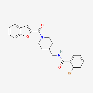 molecular formula C22H21BrN2O3 B2585332 N-((1-(benzofuran-2-carbonyl)piperidin-4-yl)methyl)-2-bromobenzamide CAS No. 1235001-42-9