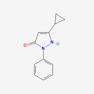 molecular formula C12H12N2O B2585334 5-cyclopropyl-2-phenyl-1H-pyrazol-3-one CAS No. 857986-63-1