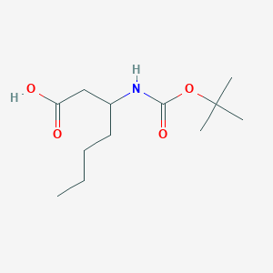 molecular formula C12H23NO4 B2585336 3-tert-Butoxycarbonylamino-heptanoic acid CAS No. 676348-90-6