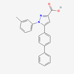 1-(3-methylphenyl)-5-(4-phenylphenyl)-1H-pyrazole-3-carboxylic acid