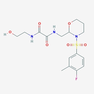 N1-((3-((4-fluoro-3-methylphenyl)sulfonyl)-1,3-oxazinan-2-yl)methyl)-N2-(2-hydroxyethyl)oxalamide