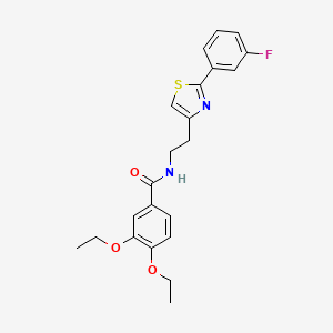 3,4-diethoxy-N-{2-[2-(3-fluorophenyl)-1,3-thiazol-4-yl]ethyl}benzamide