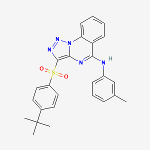 3-(4-tert-butylphenyl)sulfonyl-N-(3-methylphenyl)triazolo[1,5-a]quinazolin-5-amine