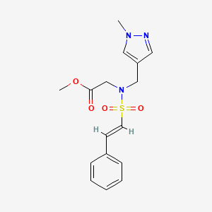 methyl 2-[(1-methylpyrazol-4-yl)methyl-[(E)-2-phenylethenyl]sulfonylamino]acetate