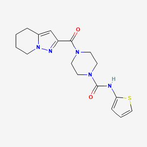 4-(4,5,6,7-tetrahydropyrazolo[1,5-a]pyridine-2-carbonyl)-N-(thiophen-2-yl)piperazine-1-carboxamide