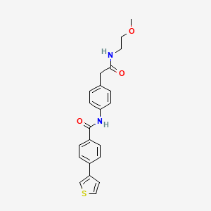 N-(4-(2-((2-methoxyethyl)amino)-2-oxoethyl)phenyl)-4-(thiophen-3-yl)benzamide