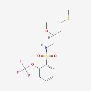 molecular formula C13H18F3NO4S2 B2585350 N-[2-methoxy-4-(methylsulfanyl)butyl]-2-(trifluoromethoxy)benzene-1-sulfonamide CAS No. 2309750-60-3