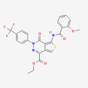 Ethyl 5-(2-methoxybenzamido)-4-oxo-3-(4-(trifluoromethyl)phenyl)-3,4-dihydrothieno[3,4-d]pyridazine-1-carboxylate