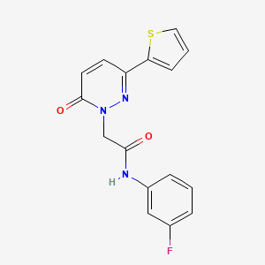 molecular formula C16H12FN3O2S B2585366 N-(3-fluorophenyl)-2-[6-oxo-3-(thiophen-2-yl)-1,6-dihydropyridazin-1-yl]acetamide CAS No. 941929-88-0
