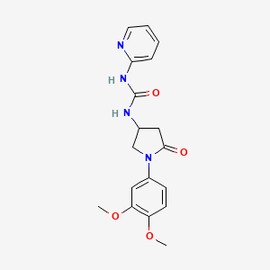 1-(1-(3,4-Dimethoxyphenyl)-5-oxopyrrolidin-3-yl)-3-(pyridin-2-yl)urea