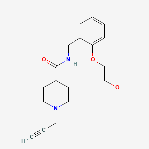 molecular formula C19H26N2O3 B2585372 N-{[2-(2-methoxyethoxy)phenyl]methyl}-1-(prop-2-yn-1-yl)piperidine-4-carboxamide CAS No. 1252508-51-2