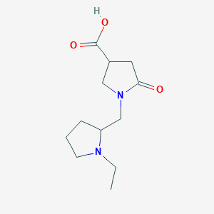 B2585375 1-[(1-Ethylpyrrolidin-2-yl)methyl]-5-oxopyrrolidine-3-carboxylic acid CAS No. 953750-52-2
