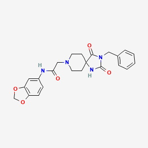 molecular formula C23H24N4O5 B2585381 N-(1,3-benzodioxol-5-yl)-2-(3-benzyl-2,4-dioxo-1,3,8-triazaspiro[4.5]dec-8-yl)acetamide CAS No. 920447-84-3