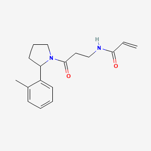 molecular formula C17H22N2O2 B2585394 N-[3-[2-(2-Methylphenyl)pyrrolidin-1-yl]-3-oxopropyl]prop-2-enamide CAS No. 2198561-26-9