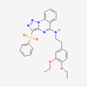 molecular formula C27H27N5O4S B2585413 3-(benzenesulfonyl)-N-[2-(3,4-diethoxyphenyl)ethyl]triazolo[1,5-a]quinazolin-5-amine CAS No. 866589-45-9