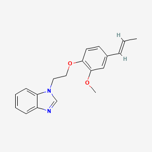 molecular formula C19H20N2O2 B2585422 1-[2-[2-methoxy-4-[(E)-prop-1-enyl]phenoxy]ethyl]benzimidazole CAS No. 876901-17-6