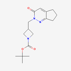 molecular formula C16H23N3O3 B2585424 tert-butyl 3-({3-oxo-2H,3H,5H,6H,7H-cyclopenta[c]pyridazin-2-yl}methyl)azetidine-1-carboxylate CAS No. 2379976-92-6
