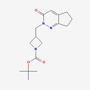 molecular formula C16H23N3O3 B2585424 Tert-butyl 3-[(3-oxo-6,7-dihydro-5H-cyclopenta[c]pyridazin-2-yl)methyl]azetidine-1-carboxylate CAS No. 2379976-92-6