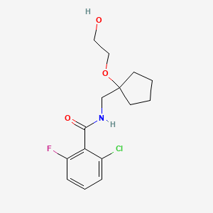 molecular formula C15H19ClFNO3 B2585432 2-chloro-6-fluoro-N-((1-(2-hydroxyethoxy)cyclopentyl)methyl)benzamide CAS No. 2176201-08-2